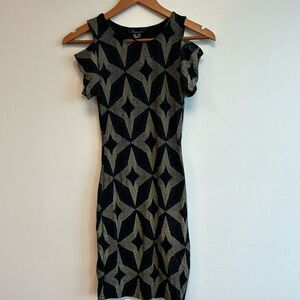 NWOT Black with Gold Crystals Dress US Size 2